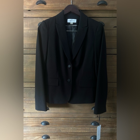 NWT Calvin Klein Classic Blazer 6 Black - Picture 2 of 5